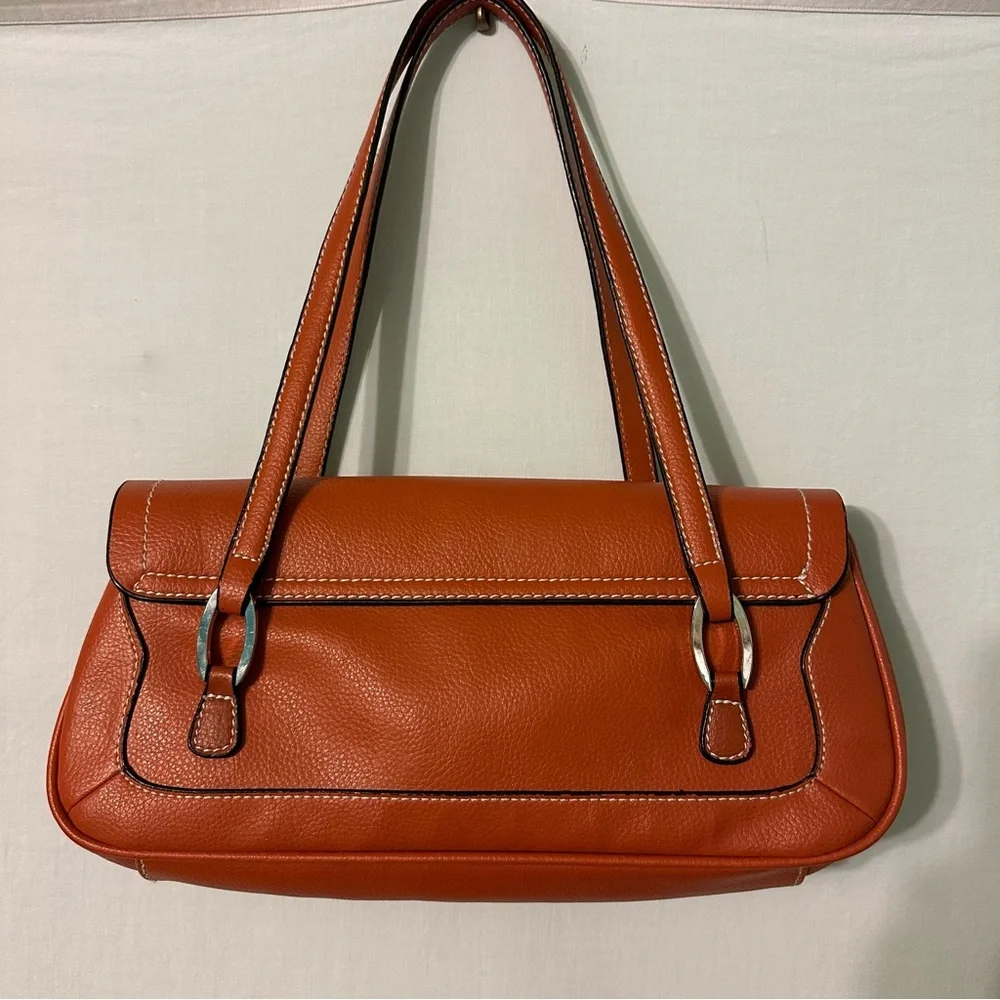Botox Cosmetic Satchel Type Bag Orange / Brown Color Great Preowned Condition - Picture 2 of 15